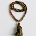 Mala de Méditation en Unakite & Perles Roses