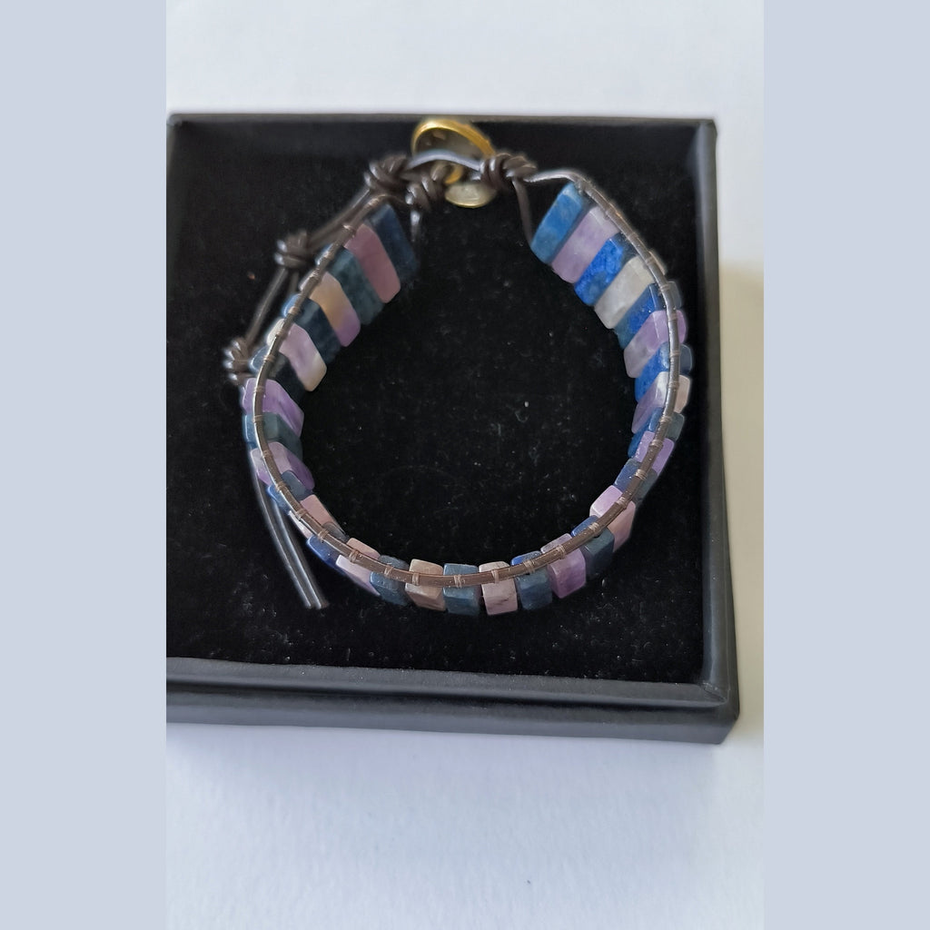 Bracelet Lapis-Lazuli & Améthyste Naturels – Élégance Artisanale
