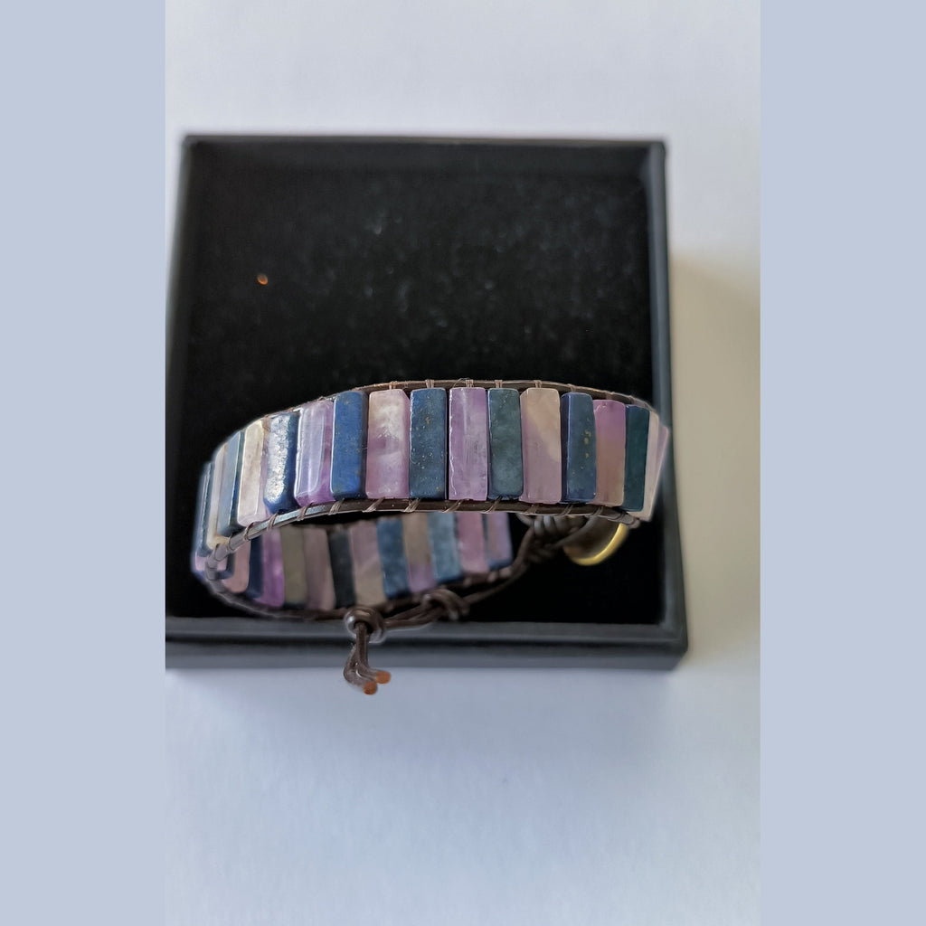 Bracelet Lapis-Lazuli & Améthyste Naturels – Élégance Artisanale